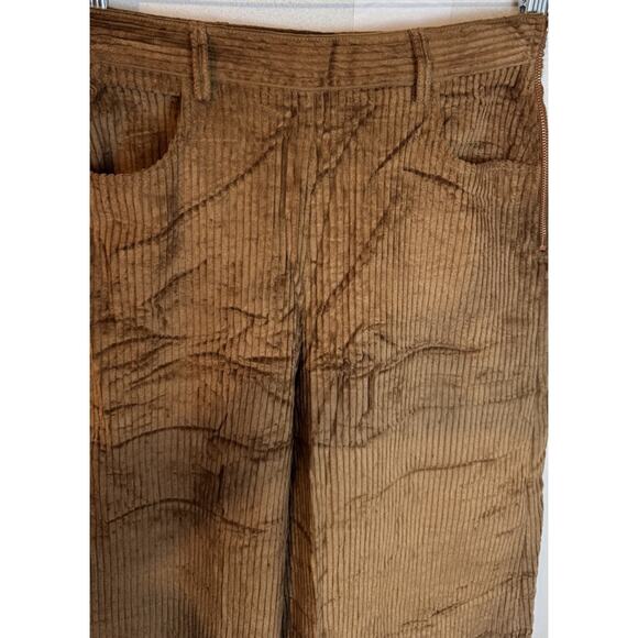 See By Chloe Brown Corduroy Gaucho Wide Leg Crop Palazzo Pants Size 36 -US 4 - Picture 5 of 9